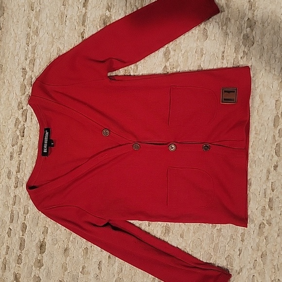 Beau Hudson size 1 red cardigan - Picture 1 of 4